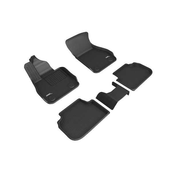 3D Maxpider Gran Coupe Kagu R1 R2 Floor Liner Set for 2020-2021 BMW 2-Series, Black L1BM11101509 - main